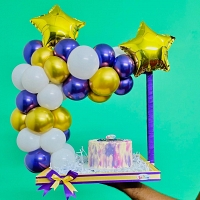 Starry Night Balloon Hamper with Galaxy Cake